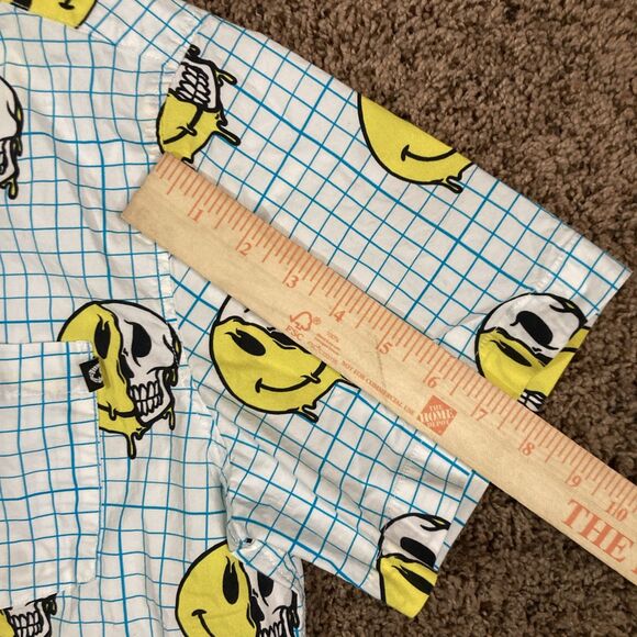 Creepy Co Have A Nice Decay Skull Smile Button Up Halloween Shirt Men’s M - Picture 5 of 6